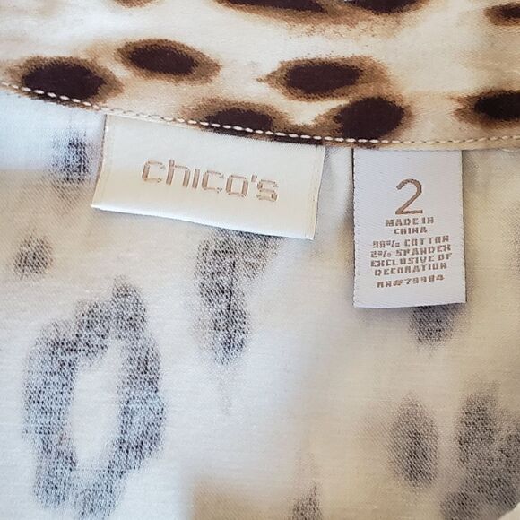 Women's CHICOS  Cheetah Print Jacket Size 2 - Picture 5 of 8